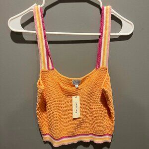 NWT Blue Rain Knit Cropped Top Size Medium